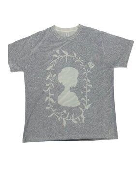 Litographs Men’s T-shirt XL Graphic White Grey Literary Print Artsy Classic Tee